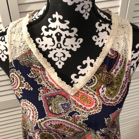 Umgee Boho Paisley Lace Dress Small - Picture 2 of 6